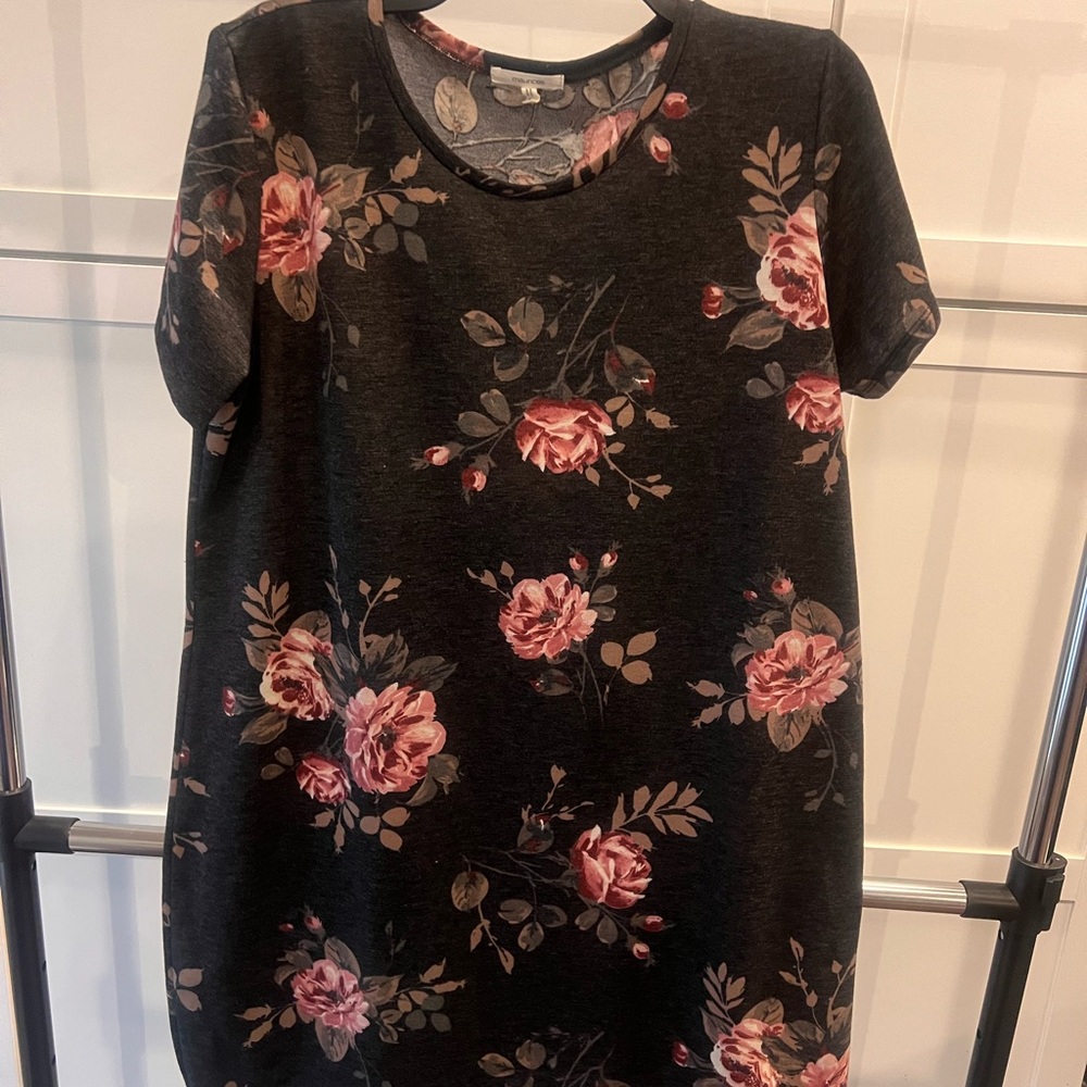 Maurices Black and Pink Floral dress